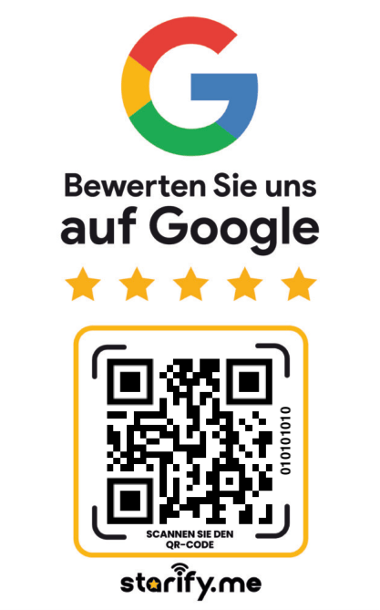 Google Bewertungskarte NFC kontaktlos mit QR-Code (back)
