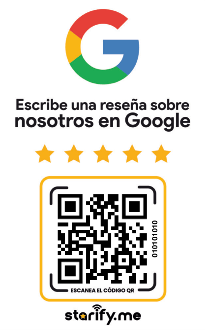 Tarjeta reseñas Google NFC sin contacto con código QR (back)